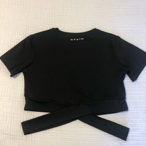 NVGT black cris cross cropped top size M